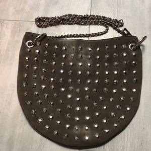 Rebecca Minkoff Grey Suede Crossbody Bag w/ Studs